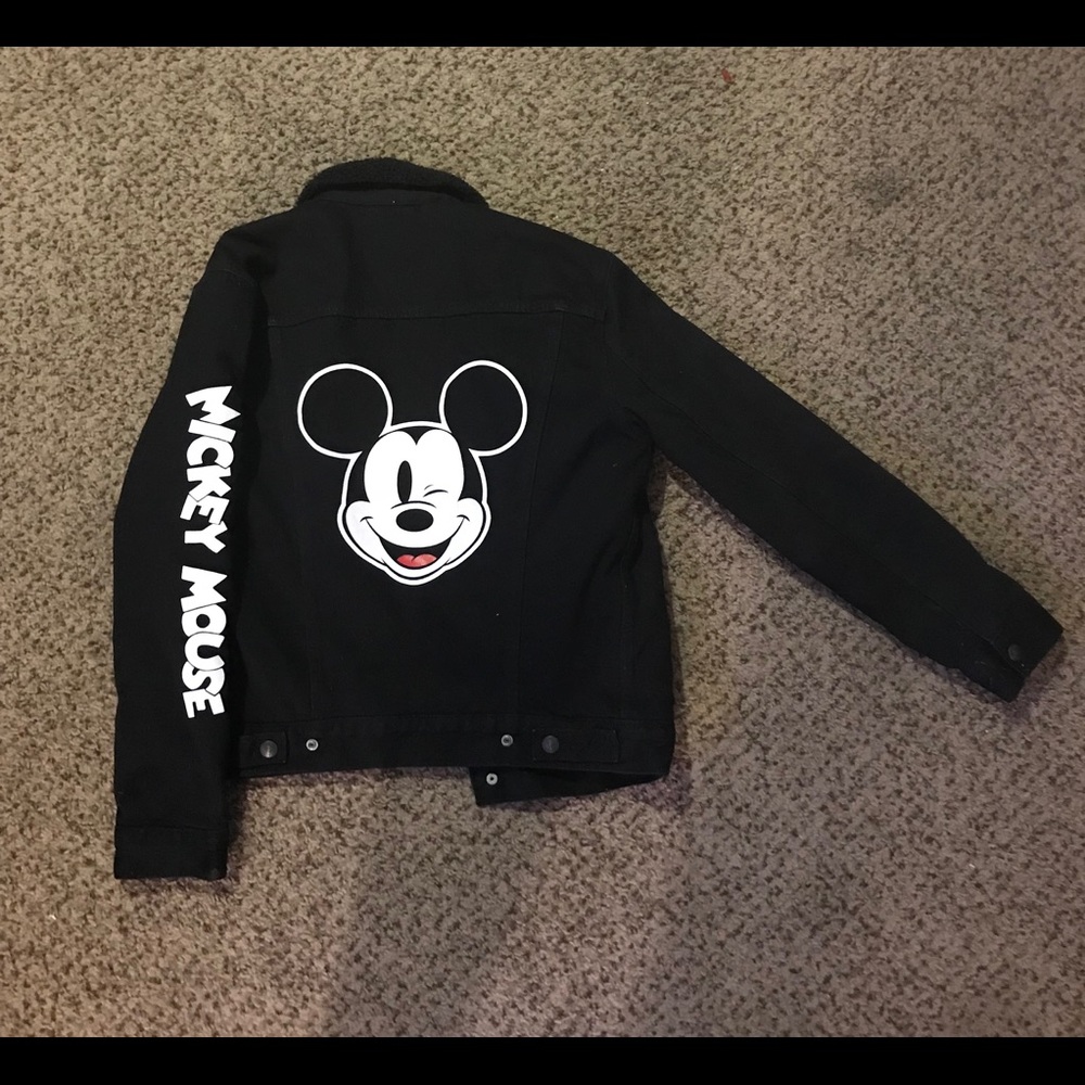Levi's Black Jacket with White Mickey Graphic